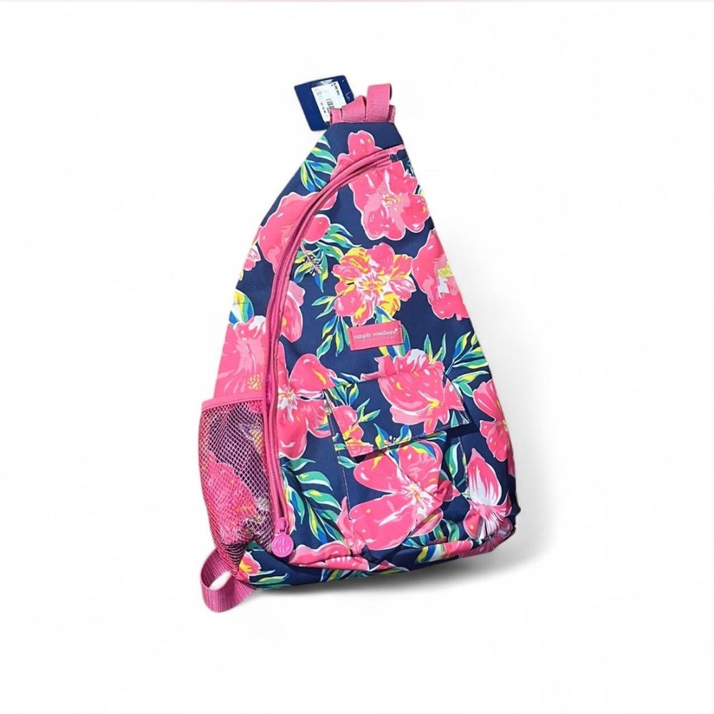 Simply Southern Pink and Blue Floral Backpack
